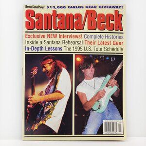 Carlos Santana Jeff Beck Magazine Vintage 1995 Guitar Player Sheet Music Tour